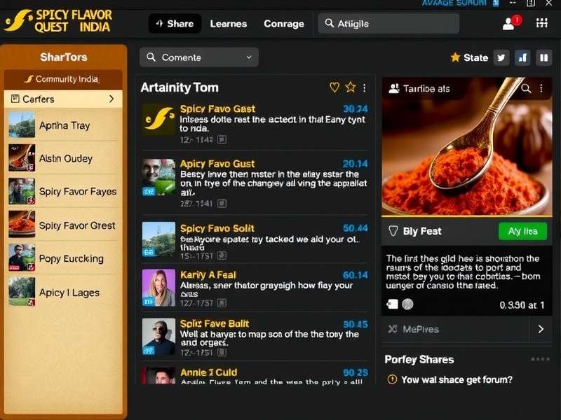 Spicy Flavor Quest India Community Forum Screenshot of Spicy Flavor Quest India community forum with players sharing tips